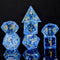 Dobbelstenen Set - Glas Shattered - 7-delige D4 D6 D8 D10 D10-00 D12 D20 - Blauw