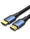 Vention Katoen Gevlochten HDMI-A Male naar Male HD-kabel 8K 60 Hz 1M Blauw type aluminiumlegering
