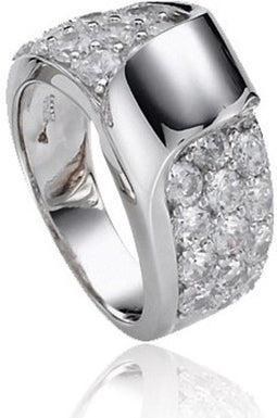 Silver Lining - Zilveren ring - Pavé gezet met zirkonia - Maten 52-62