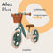 Lionelo Alex Plus - Loopfiets - 12” Lekvrije Banden - Verstelbaar Zadel (30-35 cm) & Stuur (52-58 cm) - Antisliphandvatten - Mandje & Bel - Kleur Groen