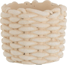 J-Line bloempot Koord Immitatie - cement - beige - small - Ø 16.5 cm - 2 stuks