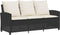 vidaXL - Tuinbank - 3-zits - met - kussens - & - tafel - poly - rattan - zwart