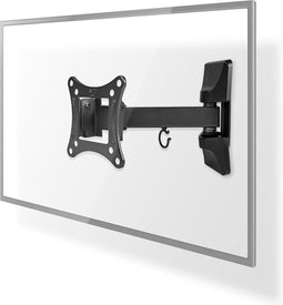 Nedis Draai- en Kantelbare TV-Muurbeugel - 13-27 " - Maximaal schermgewicht: 15 kg - Kantelbaar - Draaibaar - Minimale muurafstand: 60 mm - Maximale muurafstand: 199 mm - 2 Draaipunt(en) - ABS / Staal