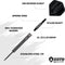KOTO Sting Black PVD - Steeltip dartpijlen - 90% tungsten 25 gram met grip en dartwallet (3 stuks)