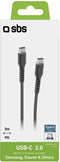 SBS TECABLETCC3M - USB-C-kabel 3m - Snelladen tot 60W - Zwart