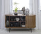 Dressoir Donkerbruin - Eikenhout & Metaal - 45x140x76cm - Dressoir Nola Smoked - Giga Living