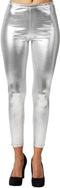 dressforfun - Metallic legging - Elastische boord met franjes - Zilver XXL
