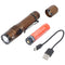 AceBeam T35 LED flashlight with up to 1,600 lumens, 352 meter beam range, 5,000K, brown