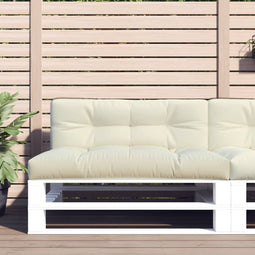 vidaXL - Palletkussen - 120x40x12 - cm - stof - crèmekleurig