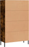 vidaXL - Hoge - kast - 69,5x31x115 - cm - bewerkt - hout - gerookt - eikenkleurig