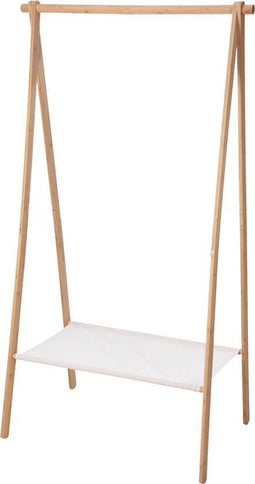 H&S Collection Kledingrek - Bamboe - Plank - Lichtbruin/Wit