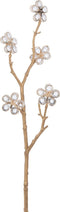 J-Line decoratie Tak Bloemen Kristal - kunststof - goud - small - 12 stuks