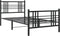 vidaXL - Bedframe - met - hoofd- - en - voeteneinde - metaal - zwart - 100x200 - cm