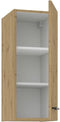 Hoge kast - MODENA - 30 cm - Ambachtelijk eiken en mat zwart - CUISINIER