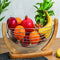 5five Fruitschaal fruitmand - hangend - hout-metaal - 36x21x18 cm - Draadmand van metaal