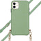 Selencia Hoesje Geschikt voor iPhone 11 Hoesje Met Koord - Selencia Aina Slang Hoesje met koord - Groen