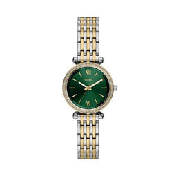 FOSSIL CARLIE - Polshorloge - 28 mm - Groen Zilver Goud