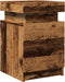 vidaXL - Nachtkastjes - 2 - st - met - LED - 35x39x55 - cm - hout - oud - houtkleurig
