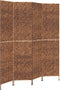 vidaXL - Kamerscherm - met - 4 - panelen - 163x180 - cm - waterhyacint - bruin
