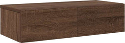 vidaXL - Wandschap - met - lades - 60x26,5x15 - cm - bewerkt - hout - bruin - eikenkleur