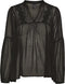 Vero Moda - VMMADELINE L/S V-NECK TOP GA NOOS - Zwarte doorschijnende kant met ballonmouwen - (maat XS)