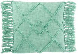 J-Line kussen Vierkant Ruit - katoen - polyester - turkoois