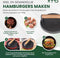 TTD® Hamburgerpers Gietijzer XL - Hamburgermaker Extra Zwaar - Hittebestendig - Strakke Grillgroeven