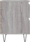 vidaXL - Nachtkastje - 40x35x50 - cm - bewerkt - hout - grijs - sonoma - eikenkleurig
