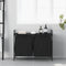 vidaXL - Wasmand - 2 - vakken - met - plank - zwart - eikenkleurig
