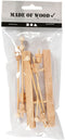 Ski met stokken, afm 11x3,8 cm, grenen, 3paar