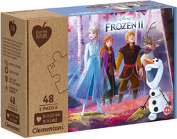 Clementoni Kinderpuzzels - PLAY FOR FUTURE Frozen 3 Puzzels van 48 Stukjes, Puzzel, 4+ jaar - 25240