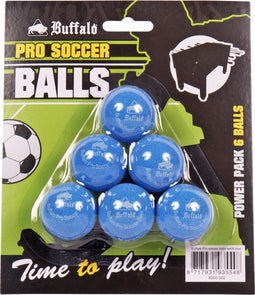 Buffalo Pro - Tafelvoetbalballetjes - Ruw oppervlak - Blauw (set van 6)