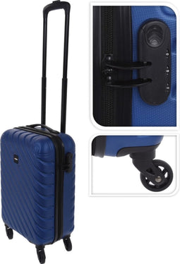 ProWorld - Koffer - ruitpatroon - 28 - L - donkerblauw