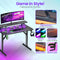 Lugia Pro Gaming Bureau - 80x50x88 cm - RGB LED Verlichting - Carbon Krasbestendig - Monitorstandaard - Zwart/blauw