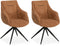 MX Sofa - Colin – Eetkamerstoelen – Cognac – Set van 2