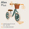 Lionelo Alex Plus - Loopfiets - 12” Lekvrije Banden - Verstelbaar Zadel (30-35 cm) & Stuur (52-58 cm) - Antisliphandvatten - Mandje & Bel - Kleur Groen
