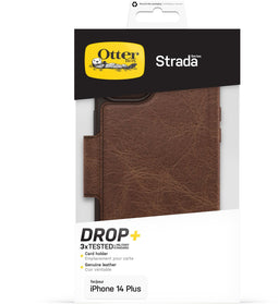 Otterbox iPhone 14 Plus - Strada hoesje - Schokbestendig lederen folio met kaarthouder - Bruin