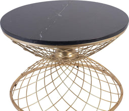 PTMD Avene Salontafel - 61 x 61 x 42 cm - Marmer/Ijzer - Zwart