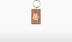 Houten Sleutelhanger - Boot - Walnoot & Esdoorn