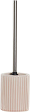 Wc/toiletborstel 40 cm met keramieken houder roze - Toilet/badkameraccessoires wc-borstel