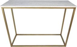 Console tafel Marseille - 100x35x75 - Wit/goud - Marmer/metaal