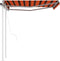 vidaXL - Luifel - automatisch - uittrekbaar - met - palen - 3,5x2,5 - m - oranje - bruin