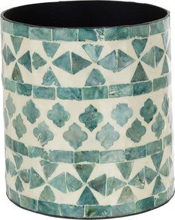 J-Line bloempot Parel - jute - azur - Ø 14 cm