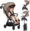 Lionelo Bess - Ultra compacte Buggy - Lichtgewicht (7,5 kg) - Automatisch inklapbaar - XXL Kap met UPF 50+ - Beige