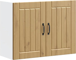 vidaXL - Keukenwandkast - Lucca - bewerkt - hout - artisanaal - eikenkleur