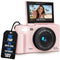 Strex Digitale Camera 5K 75MP - Fototoestel - Compactcamera met Wifi - Vlog Camera - Fotocamera voor Kinderen - 18x Zoom - Draaibaar Scherm - Roze