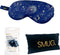 SMUG Slaapmasker met Zwarte Oordopjes en Opbergzakje - 100% Verduisterend - Verstelbaar Oogmasker in Satijn - Blue Celestial