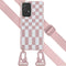 Selencia Hoesje Geschikt voor Samsung Galaxy A53 Hoesje Met Koord - Selencia Siliconen design hoesje met afneembaar koord - Roze / Irregular Check Sand Pink