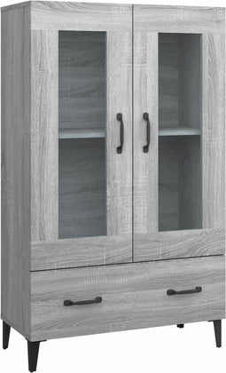 vidaXL - Hoge - kast - 70x31x115 - cm - bewerkt - hout - grijs - sonoma - eikenkleurig
