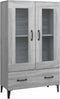 vidaXL - Hoge - kast - 70x31x115 - cm - bewerkt - hout - grijs - sonoma - eikenkleurig